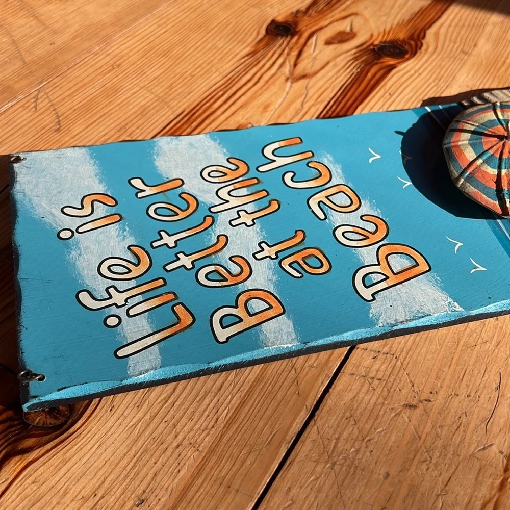 Distressed “Life is Better at the Beach” 3D Wall Art with Metal Hanger - Picture 12 of 16